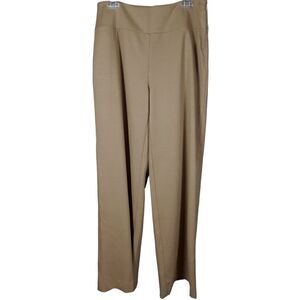 Spiegel Pants Size 14 Camel Beige Wide Leg Side Zip Workwear Flowy Vintage